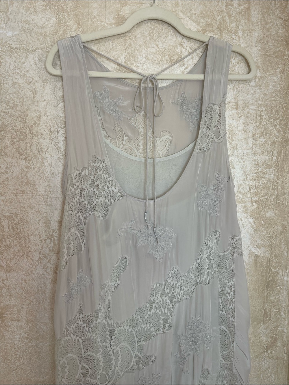 Free People Many Moons Midi Lace Slip Dress Sz S Beige Cream Fairy Romantic - Picture 9 of 15
